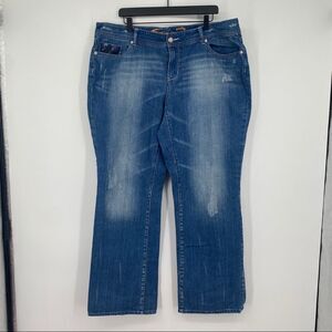 Seven7 Jeans Trendy Plus Size Sequin-Patch Bootcut Distressed Denim Jeans